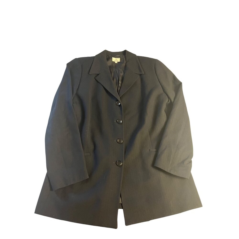 Zanella women’s 14  Italian Wool Blend Professional Blazer black Button Jacket